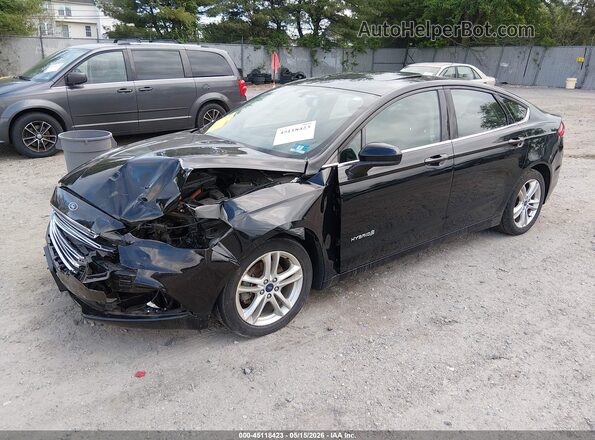 3FA6P0LU7JR131972 2018 FORD FUSION HYBRID Black Առջևի ձախ երեք քառորդ տեսարան