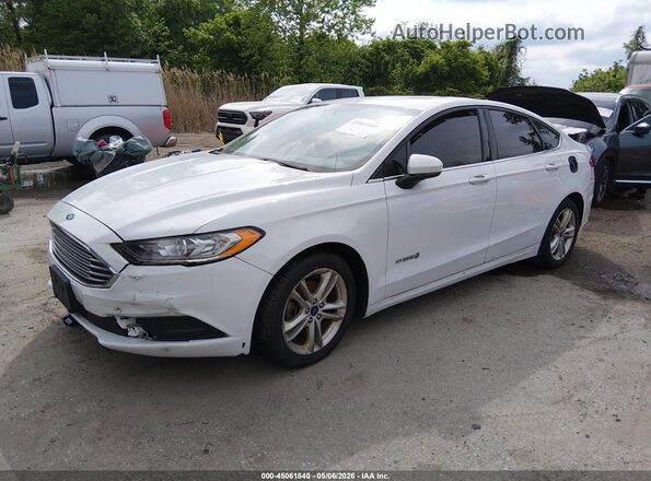 3FA6P0LU7JR169153 2018 FORD FUSION HYBRID Белый Передняя левая четверть