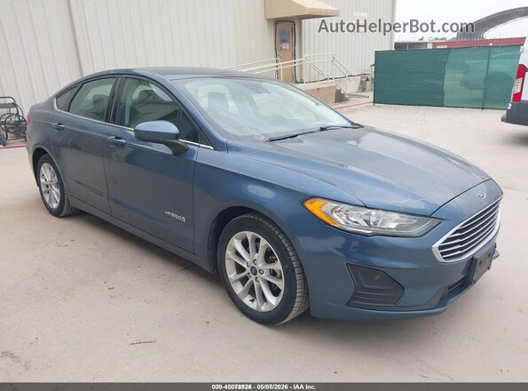 3FA6P0LU7KR190845 2019 FORD FUSION HYBRID Blue Delantero derecho
