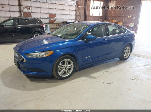 3FA6P0LU8JR212723 2018 FORD FUSION HYBRID Blue Przód lewy