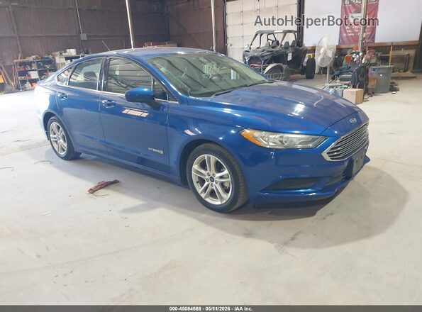 3FA6P0LU8JR212723 2018 FORD FUSION HYBRID Blue Przód prawy