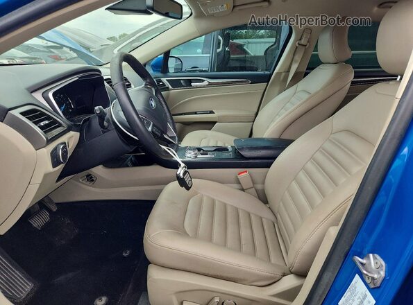 3FA6P0MU4KR123747 2019 FORD FUSION Синий Вид салона спереди