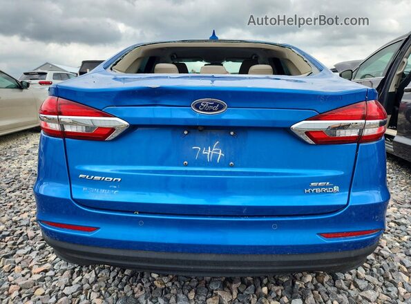 3FA6P0MU4KR123747 2019 FORD FUSION Синий Вид сзади