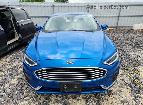 3FA6P0MU4KR123747 2019 FORD FUSION Синий Вид спереди