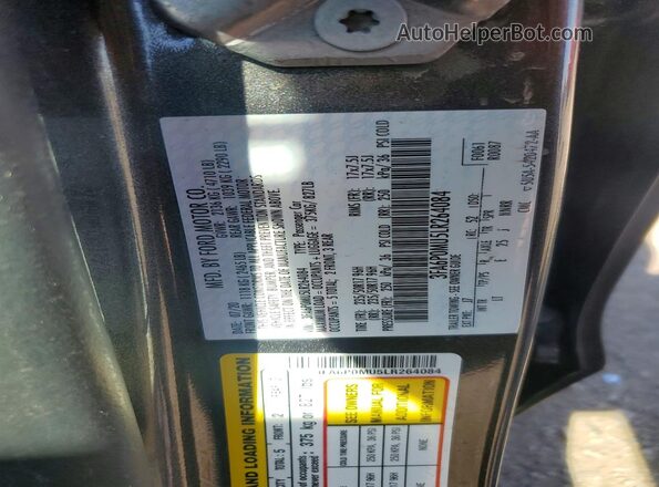 3FA6P0MU5LR264084 2020 FORD FUSION Серый Вид подкапотного пространства