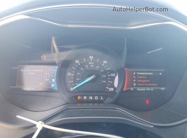3FA6P0MU9KR134792 2019 FORD FUSION Black Widok zestawu wskaźników