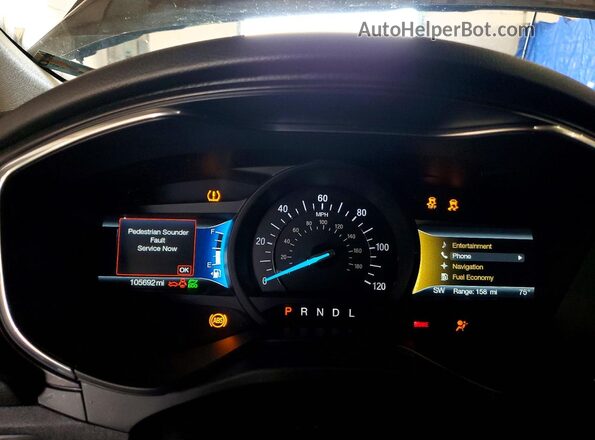 3FA6P0RU6LR182096 2020 FORD FUSION Gray Вид щитка приладів