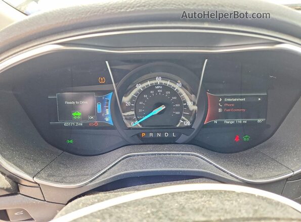 3FA6P0RUXHR356761 2017 FORD FUSION Black Вид щитка приладів