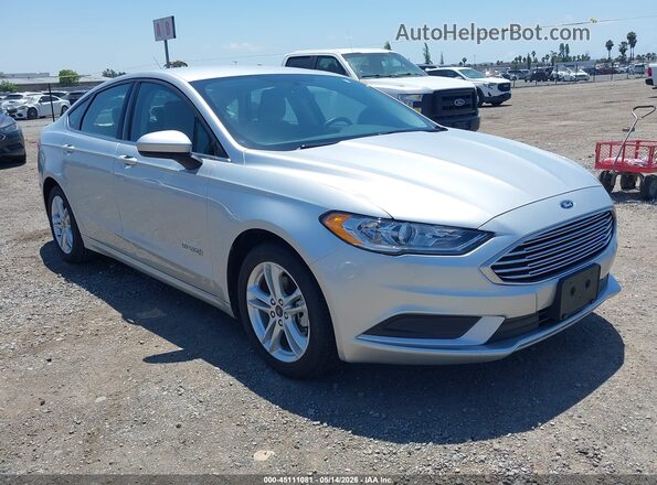 3FA6P0UU5JR278919 2018 FORD FUSION HYBRID Серебряный Передняя правая четверть
