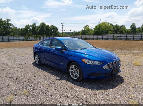 3FA6P0UU5JR282047 2018 FORD FUSION HYBRID Синий Передняя правая четверть