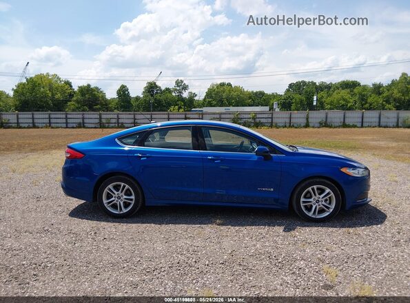 3FA6P0UU5JR282047 2018 FORD FUSION HYBRID Синий Вид задней части салона