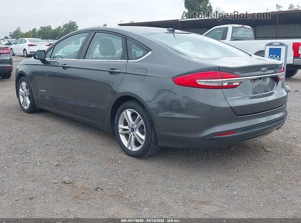 3FA6P0UU7JR235750 2018 FORD FUSION HYBRID Gray Trasero izquierdo