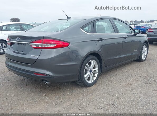 3FA6P0UU7JR235750 2018 FORD FUSION HYBRID Gray Trasero derecho