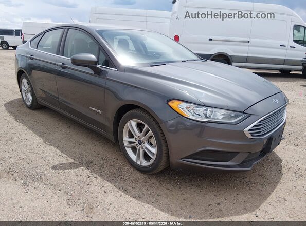 3FA6P0UUXJR235905 2018 FORD FUSION HYBRID Gray Передня права чверть