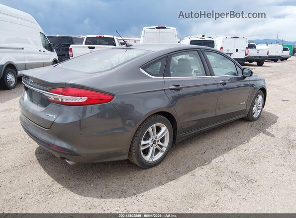 3FA6P0UUXJR235905 2018 FORD FUSION HYBRID Gray Задня права чверть