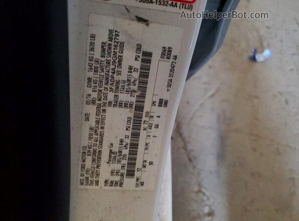 3FADP4AJ9GM162797 2016 FORD FIESTA Белый Вид подкапотного пространства