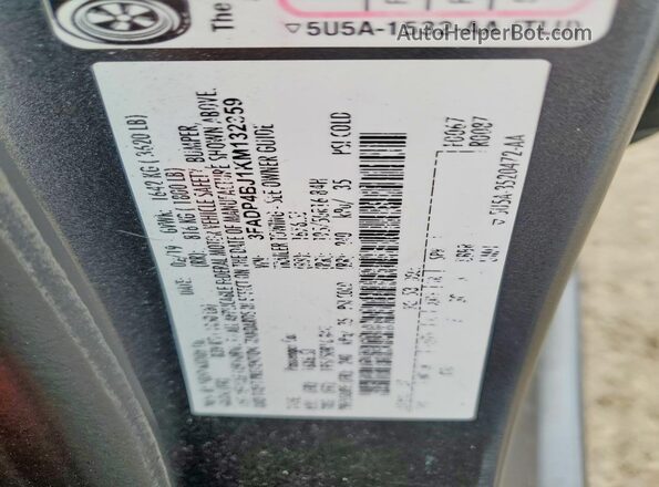 3FADP4BJ1KM132359 2019 FORD FIESTA Gray Widok komory silnika