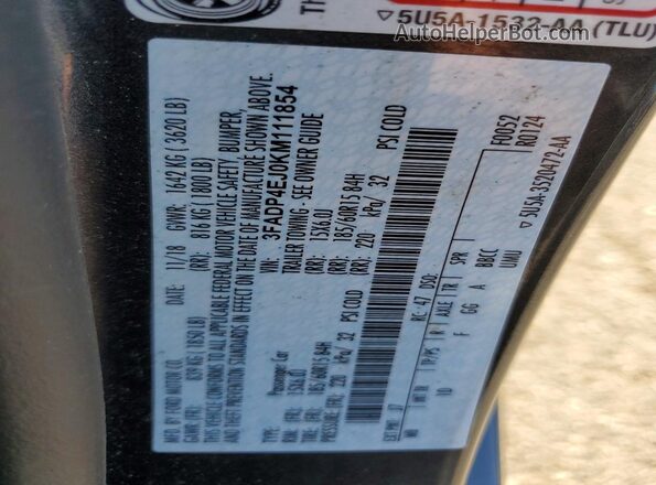 3FADP4EJ0KM111854 2019 FORD FIESTA Угольный Вид подкапотного пространства