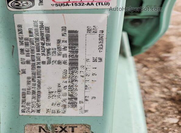 3FADP4EJ9HM115846 2017 FORD FIESTA Бирюзовый Вид подкапотного пространства