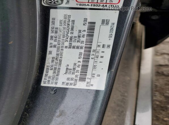 3FADP4GX2KM164105 2019 FORD FIESTA Charcoal Widok komory silnika