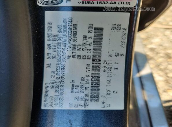 3FADP4GXXGM173433 2016 FORD FIESTA Серый Вид подкапотного пространства