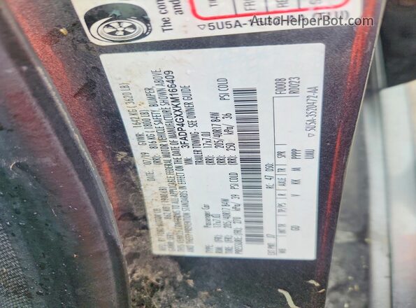 3FADP4GXXKM166409 2019 FORD FIESTA Серый Вид подкапотного пространства