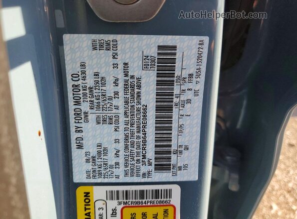 3FMCR9B64PRE08662 2023 FORD BRONCO Blue Вид підкапотного простору