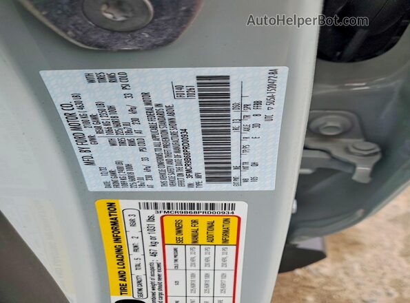 3FMCR9B68PRD00934 2023 FORD BRONCO Серый Вид наклейки с VIN-кодом