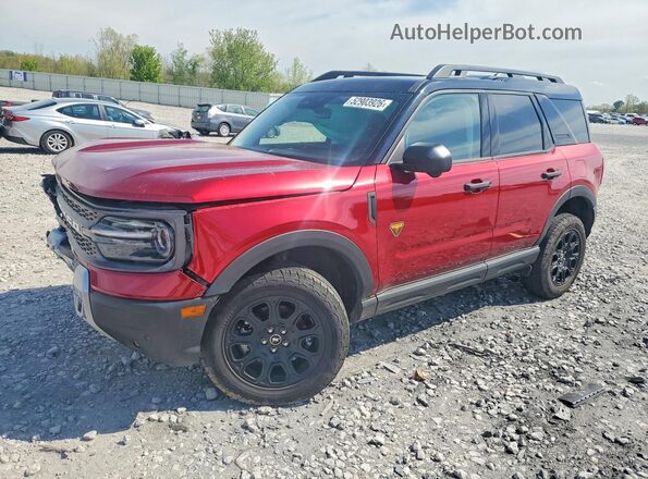 3FMCR9DAXSRE08224 2025 FORD BRONCO Red წინა მარცხენა ხედი სამი მეოთხედიდან