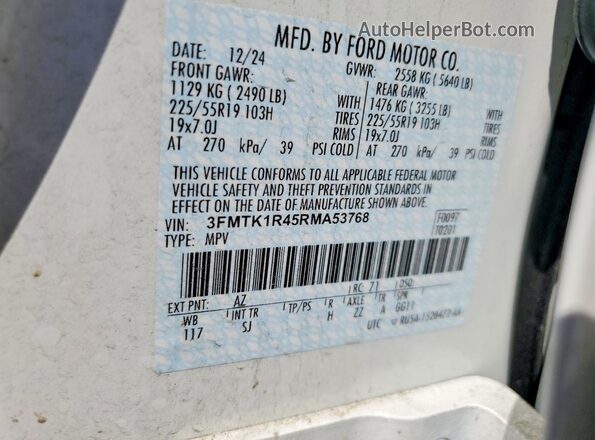 3FMTK1R45RMA53768 2024 FORD MUSTANG White Widok komory silnika