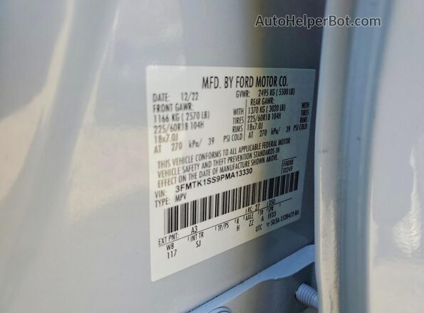 3FMTK1SS9PMA13330 2023 FORD MUSTANG Серый Вид наклейки с VIN-кодом