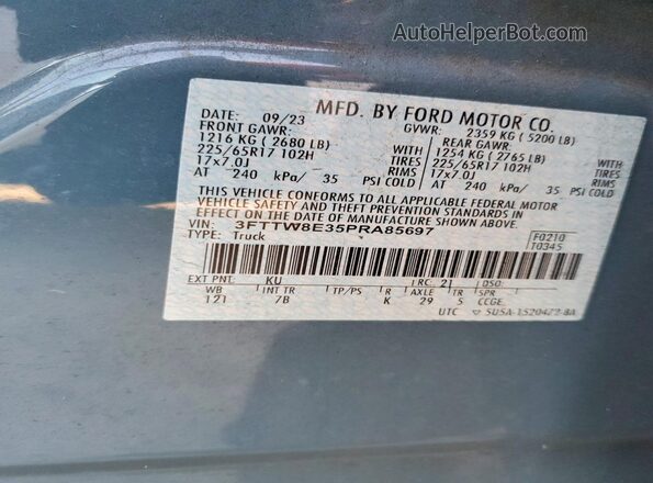 3FTTW8E35PRA85697 2023 FORD MAVERICK Blue Widok komory silnika