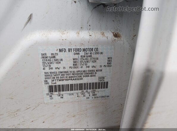 3FTTW8F90PRA95220 2023 FORD MAVERICK White Vista del compartimento del motor