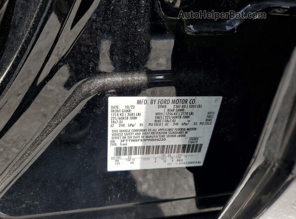 3FTTW8F93PRB04220 2023 FORD MAVERICK Black Vista del compartimento del motor