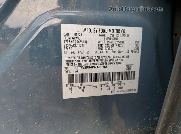 3FTTW8F94PRA03168 2023 FORD MAVERICK Blue Widok komory silnika