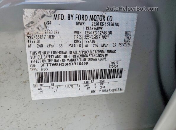 3FTTW8H36RRB16499 2024 FORD MAVERICK Green Widok komory silnika