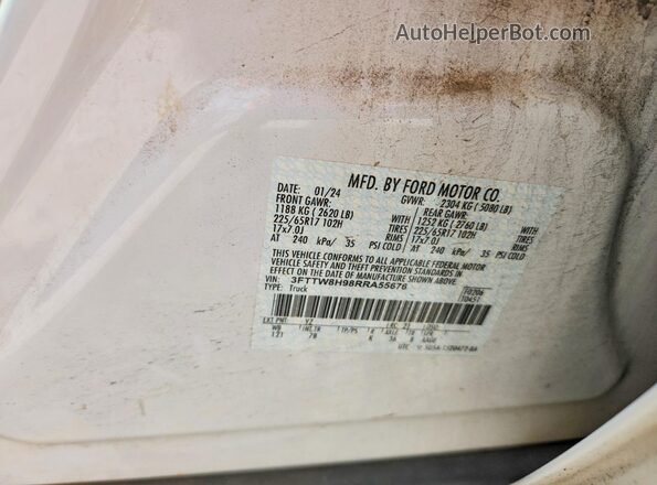 3FTTW8H98RRA55676 2024 FORD MAVERICK White Вид підкапотного простору