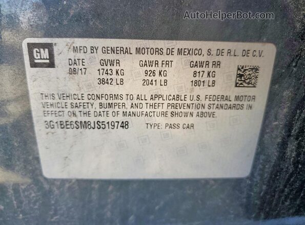 3G1BE6SM8JS519748 2018 CHEVROLET CRUZE Charcoal Widok komory silnika