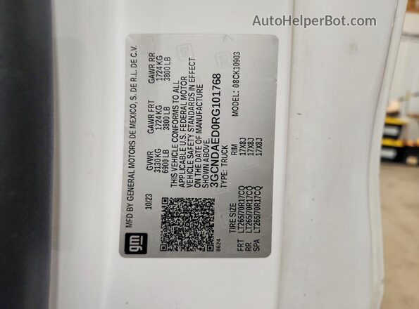 3GCNDAED0RG101768 2024 CHEVROLET SILVERADO White ძრავის განყოფილების ხედი