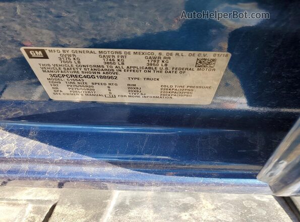 3GCPCREC4GG188962 2016 CHEVROLET SILVERADO Blue Շարժիչի բաժամունքի տեսք