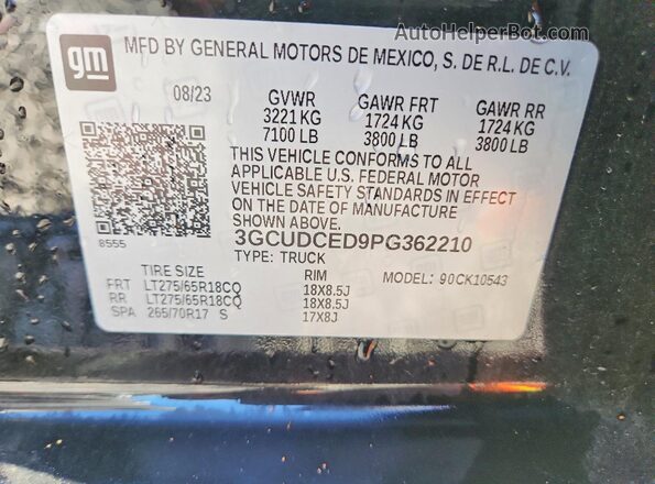 3GCUDCED9PG362210 2023 CHEVROLET SILVERADO Black Շարժիչի բաժամունքի տեսք