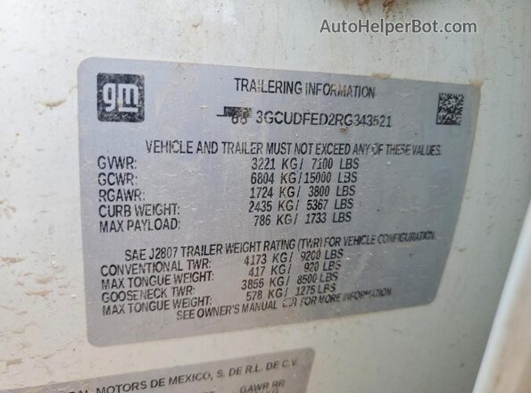 3GCUDFED2RG343521 2024 CHEVROLET SILVERADO Белый Вид подкапотного пространства