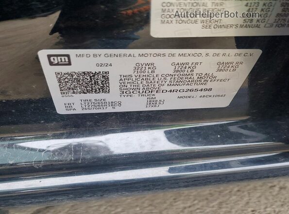 3GCUDFED4RG265498 2024 CHEVROLET SILVERADO Black ძრავის განყოფილების ხედი