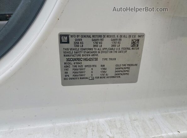 3GCUKREC1HG429738 2017 CHEVROLET SILVERADO White Widok komory silnika
