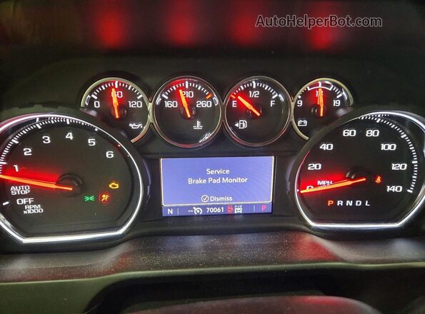 3GCUYEED5LG304606 2020 CHEVROLET SILVERADO Синий Вид щитка приборов