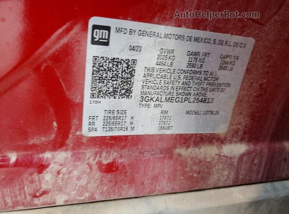 3GKALMEG1PL254813 2023 GMC TERRAIN Красный Вид наклейки с VIN-кодом