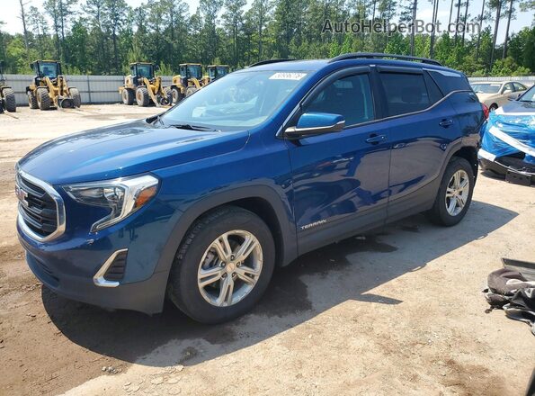 3GKALMEV1LL101907 2020 GMC TERRAIN Синий Передняя левая четверть