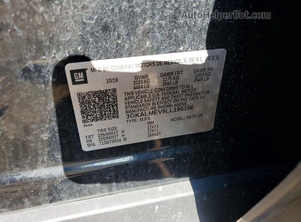 3GKALMEV9LL196166 2020 GMC TERRAIN Black VIN կոդի պիտակի տեսք