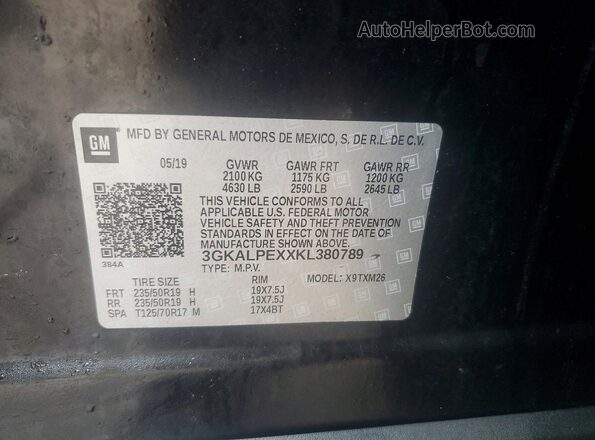 3GKALPEXXKL380789 2019 GMC TERRAIN Черный Вид наклейки с VIN-кодом