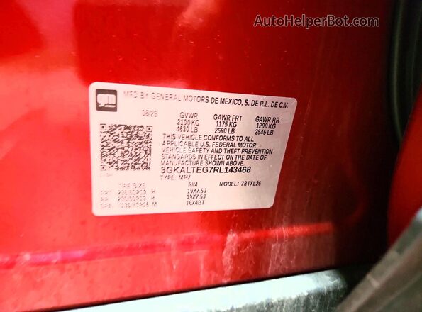3GKALTEG7RL143468 2024 GMC TERRAIN Красный Вид подкапотного пространства